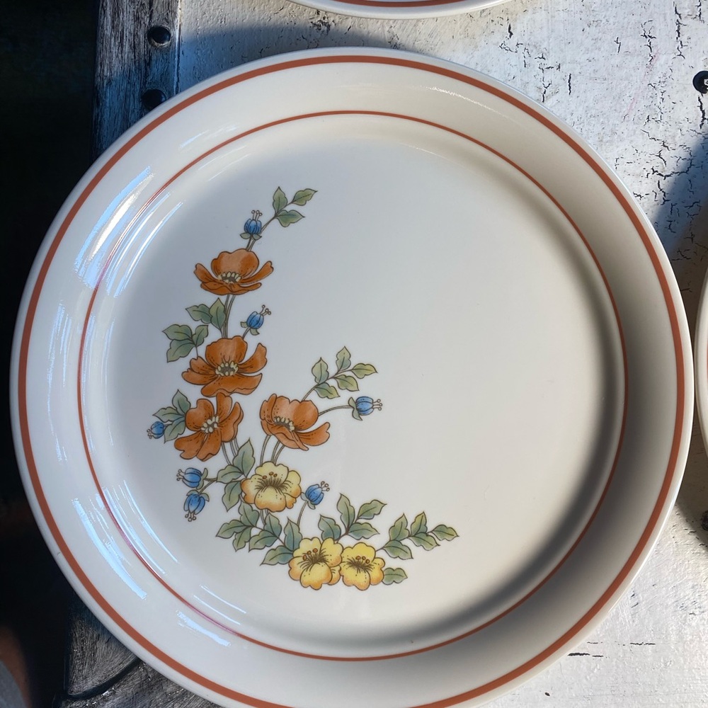 3 Corning / Corelle Royal Garden 10.25” Dinner Plates